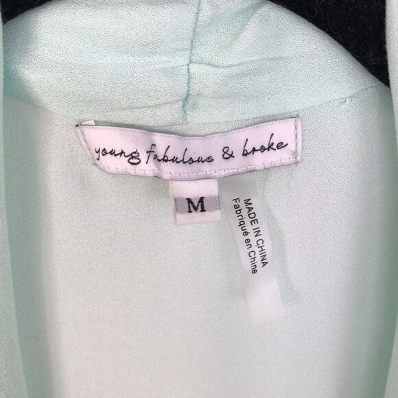 Young Fabulous & Broke boho green ombre puff sleeve wrap jacket top size Med NWT - Picture 9 of 9